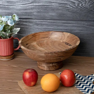 Wooden Footed Bowl by Luxe Designs – Handcrafted Decorative Fruit Bowl with Elegant Footed Base for Dining, Serving, and Home Décor – Perfect for Frui | Wayfair North America