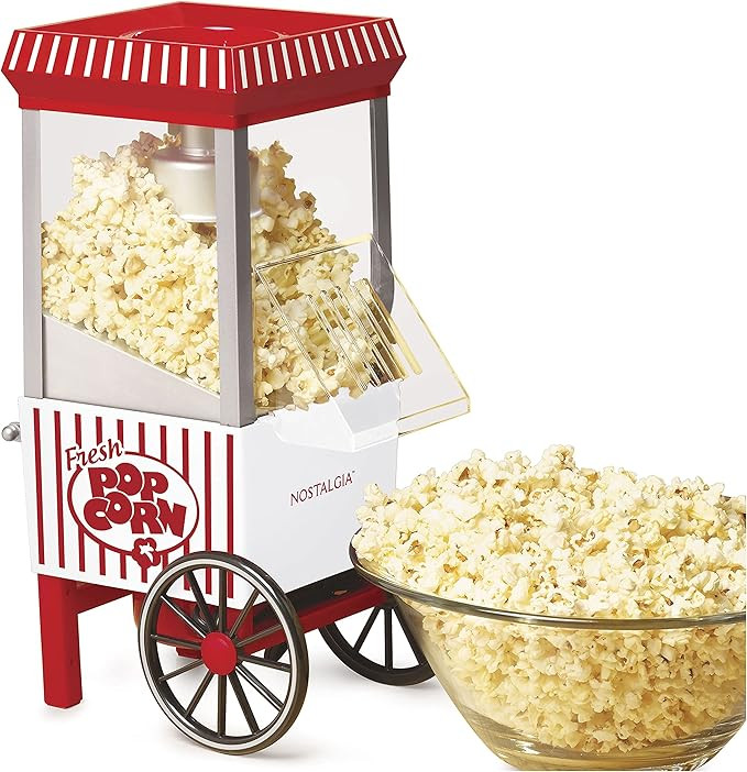 Nostalgia Vintage Table-Top Popcorn Maker, 12 Cups, Hot Air Popcorn Machine with Measuring Cap, O... | Amazon (US)
