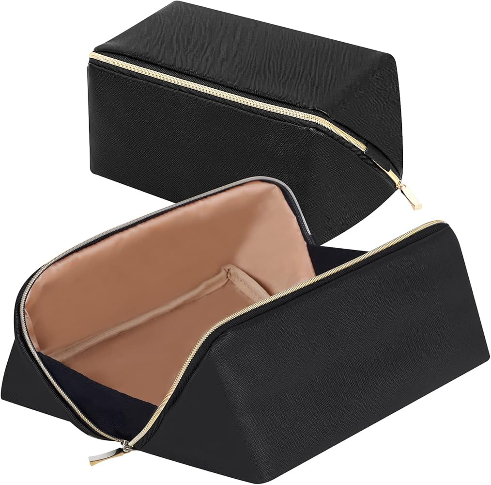 Portable Makeup Bag Opens Flat for Easy Access,Waterproof Large Cosmetic Bag Toiletry Bag,Travel ... | Amazon (US)