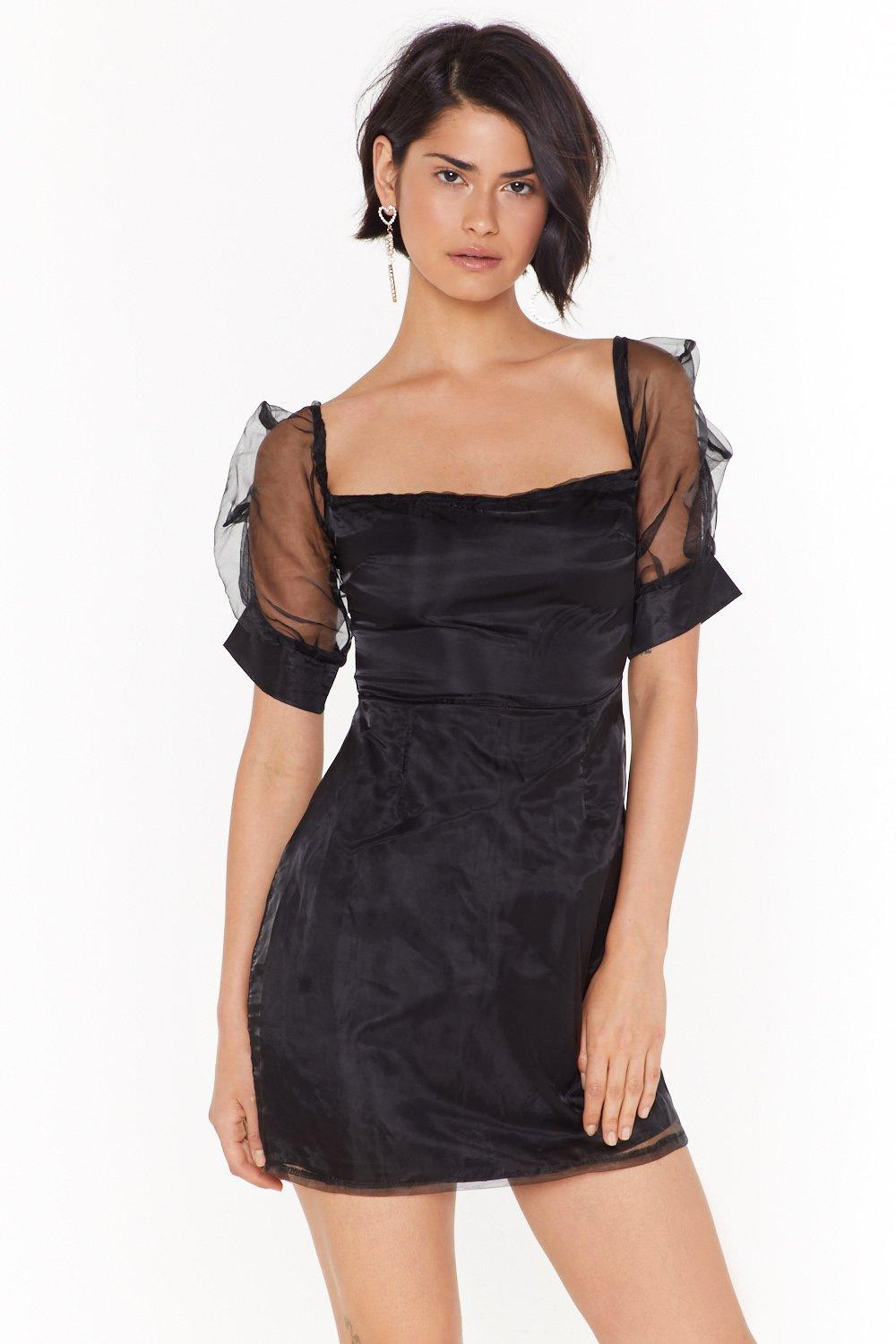 Womens A Diamond in the Puff Organza Mini Dress - Black | NastyGal (US & CA)