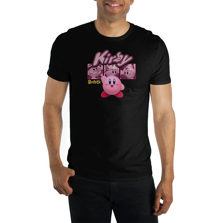 Mens Black Kirby Retro Video Game Short Sleeve Graphic Tee-M | Walmart (US)