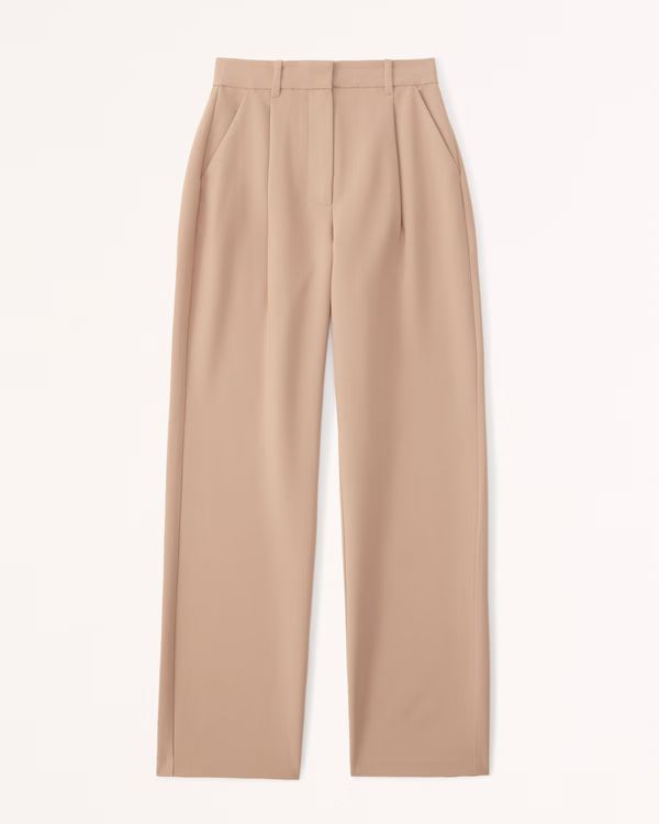 Women's Curve Love Tailored Straight Pant | Women's Bottoms | Abercrombie.com | Abercrombie & Fitch (US)