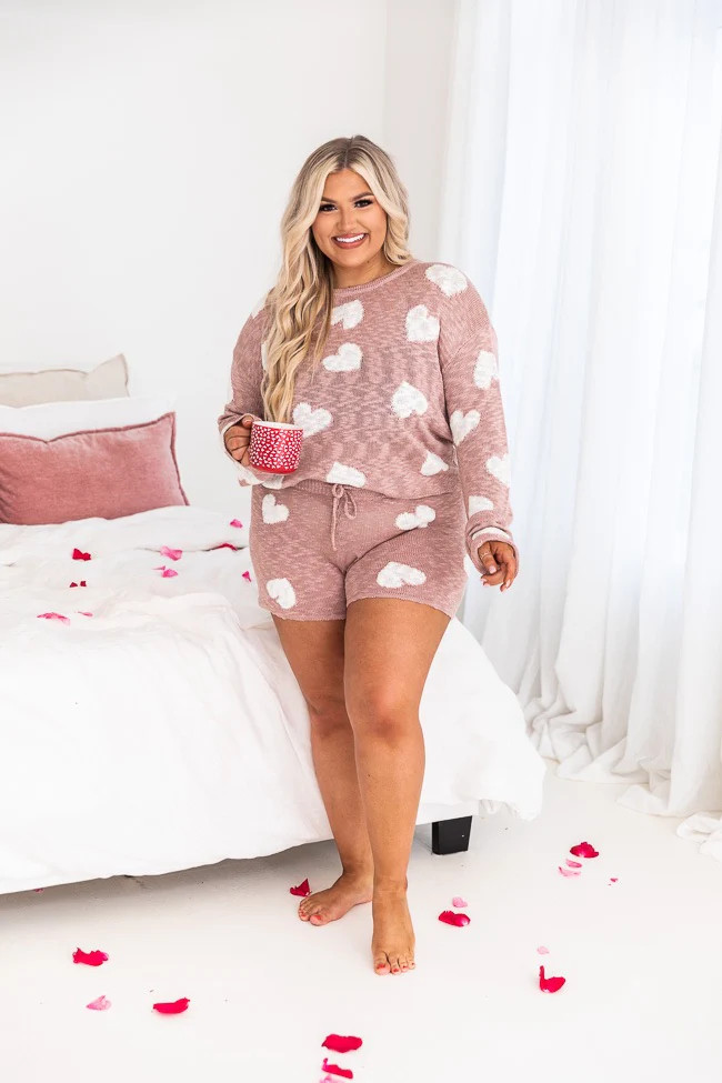 Calling Late Pink Lightweight Heart Sweater | The Pink Lily Boutique