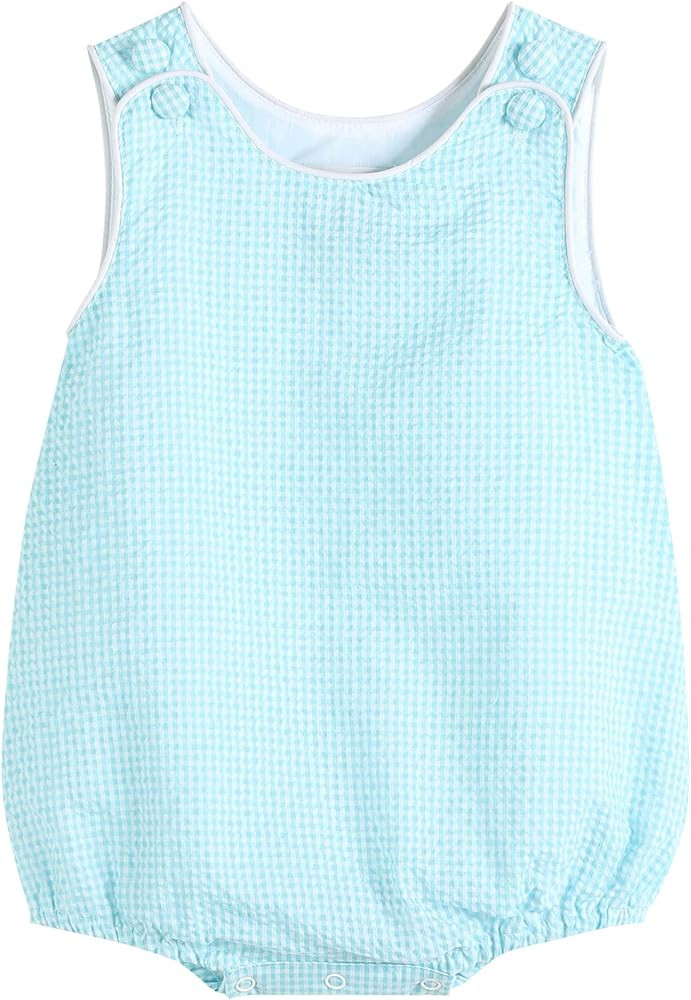 Lil cactus Baby & Toddler Boys and Girls Seersucker or Gingham One-Piece Bubble Romper | Amazon (US)