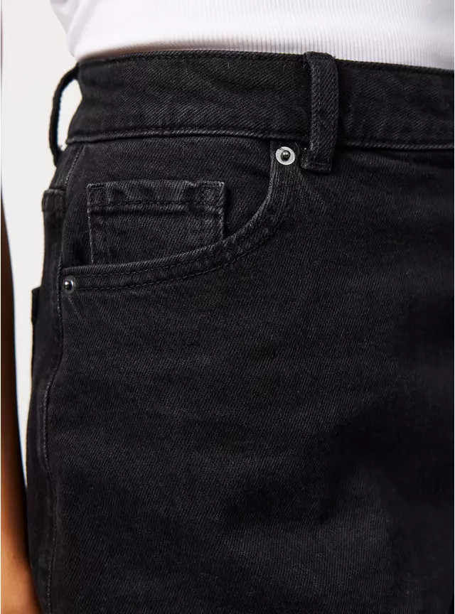 Black Washed Denim Barrel Jeans 12S | Tu Clothing