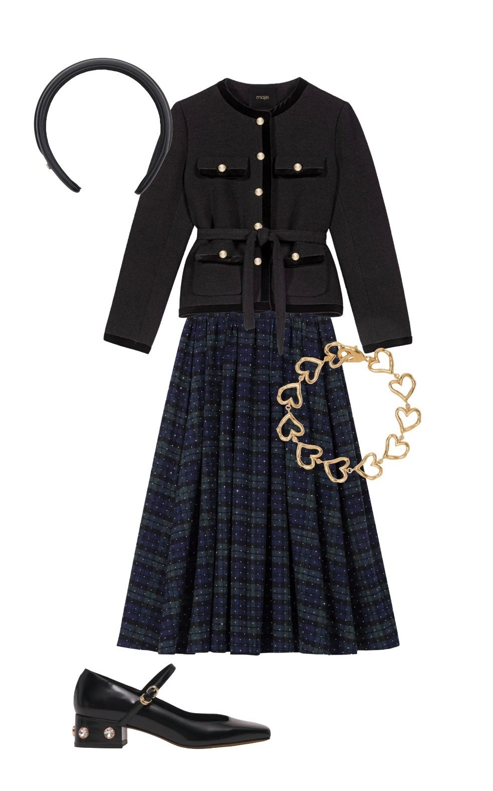 It’s your last chance to catch these (and more) fabulous WINTER SALE pieces at Maje - with an extra 10% off sale items until Tuesday! More favourite sale styles on the full product list! 

Black Jacket
Leather Headband
Heart Bracelet (also available in a necklace + silver)
Rhinestone Check Midi Skirt
Rhinestone Heel Black Leather Mary Jane Shoes 

#LTKsale #LTKluxury #LTKwinter