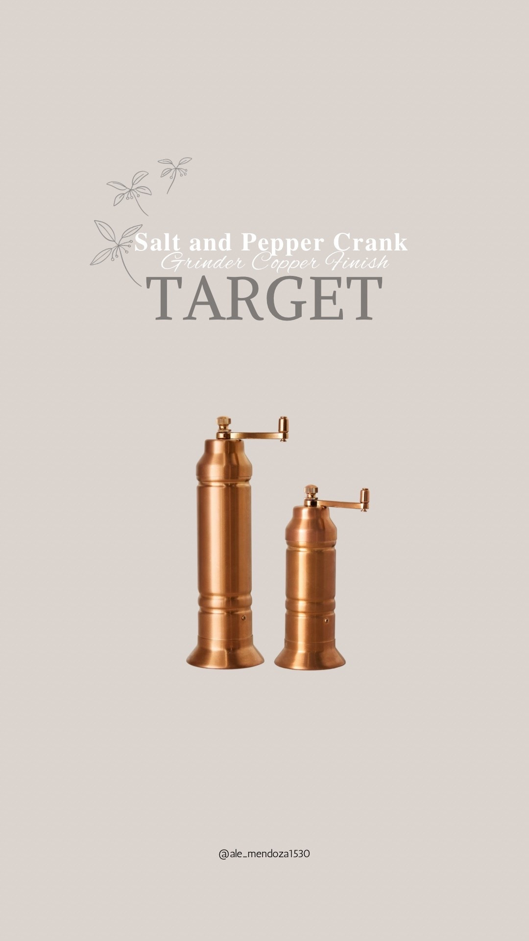 Salt and Pepper Crank Grinder Copper Finish - Hearth & Hand with Magnolia