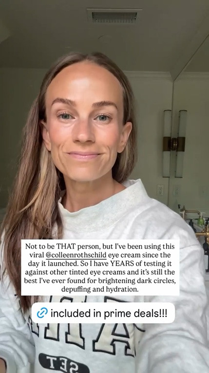 Not to be THAT person, but I’ve been using this viral @colleenrothschild eye cream since the day it launched. So I have YEARS of testing it against other tinted eye creams and it’s still the  best I’ve ever found for brightening dark circles, depuffing and hydration.