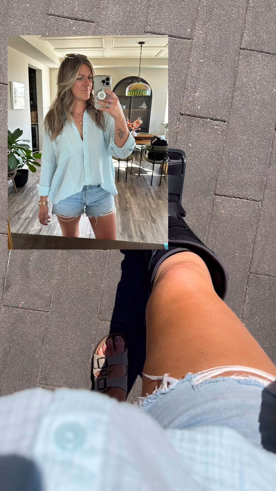 OOTD - 10/30 shorts (yes, they are 100% worth every penny! This is my 3rd year with them and still my fav!) large top, 12 sandal (run small, size up) 

#LTKMidsize #LTKStyleTip #LTKOver40