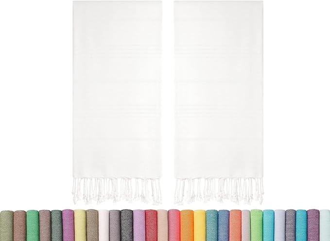 HAVLULAND Pack of 2 -Turkish Beach Towel -100% Cotton Super Absorbent Drying Quickly - Sandfree S... | Amazon (US)