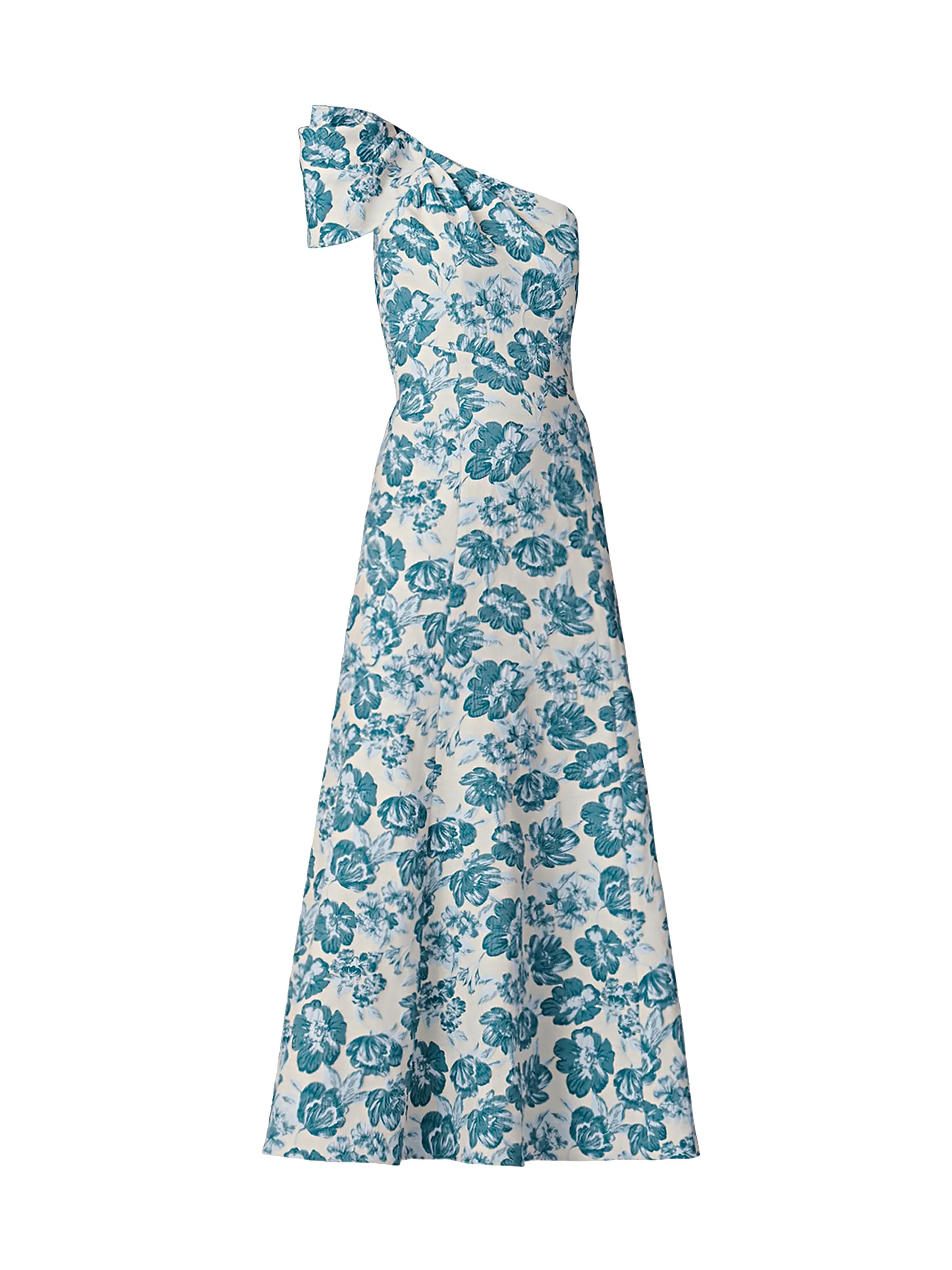 Lolla Jacquard One-Shoulder Tea-Length Dress | Saks Fifth Avenue