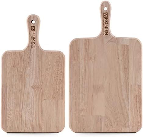 Wood Cutting Board for Kitchen Thick Chopping Board with Handles (Brown Rectangle, 16x9 & 14.5X8"... | Amazon (US)