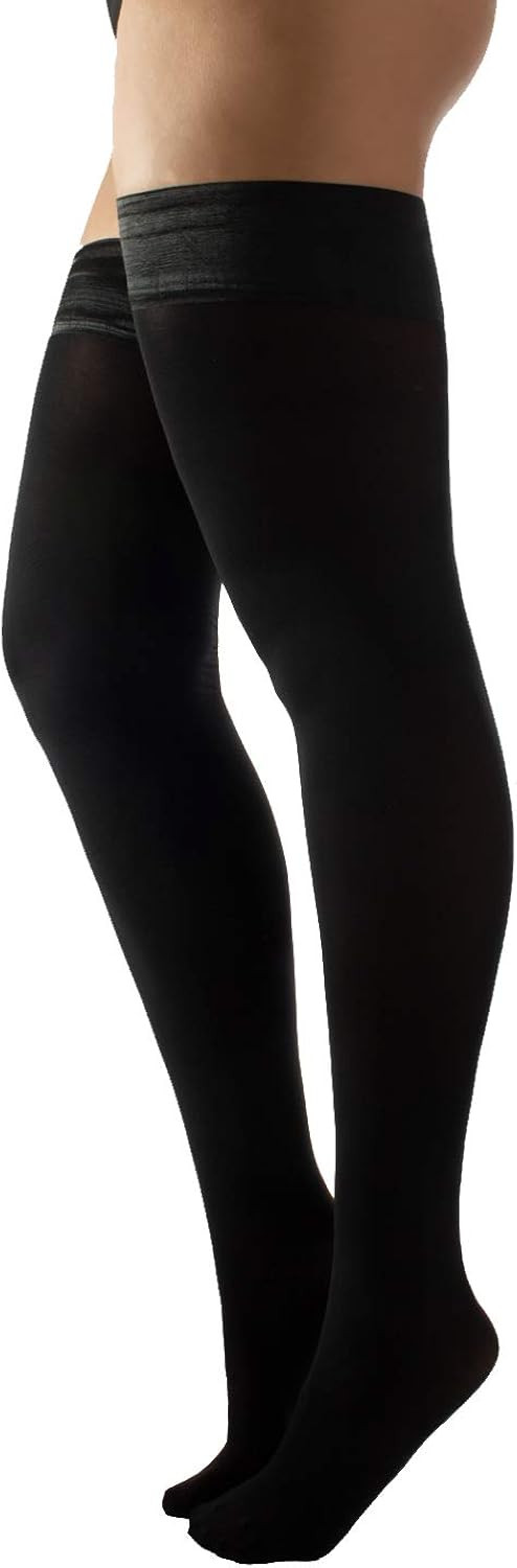 CALZITALY Opaque Thigh High Pantyhose, S, M/L, L/XL, XXL, XXXL, XXXXL (Black) | Amazon (US)