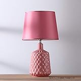 New Romantic Pink Table lamp Ceramics Base e27 Holder Cloth Table Lamp for Living Room Bedroom Retro | Amazon (US)