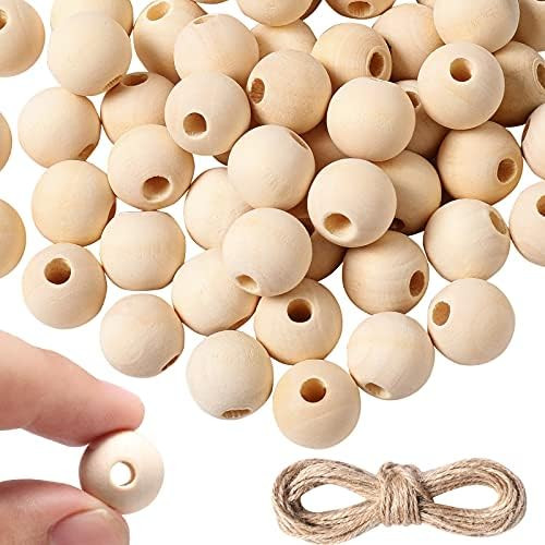 Buy More Wooden Beads for Crafts with Jute- 16 mm Wood Beads use for Jewelry Making- Wooden Beads... | Amazon (US)