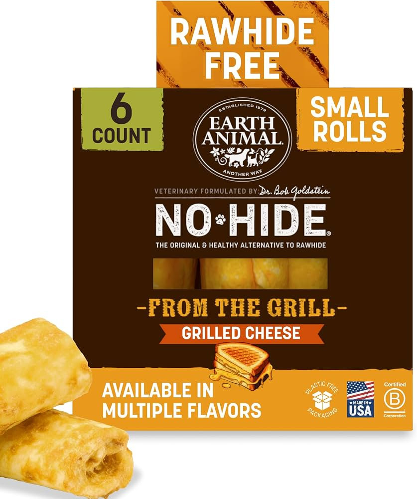 Earth Animal No Hide Dog Chews - Small Rolls 6 Count Grilled Cheese | Amazon (US)