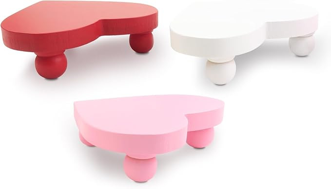 Heart Risers Valentine's Day Tiered Tray Decors Love Day Mini Risers Pink White Red Farmhouse Hom... | Amazon (US)