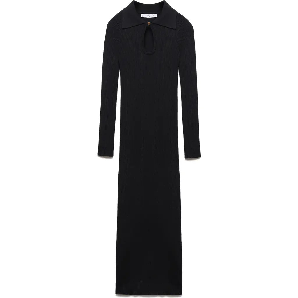 black maxi sleeve sweater dress with slit | Nordstrom | Nordstrom