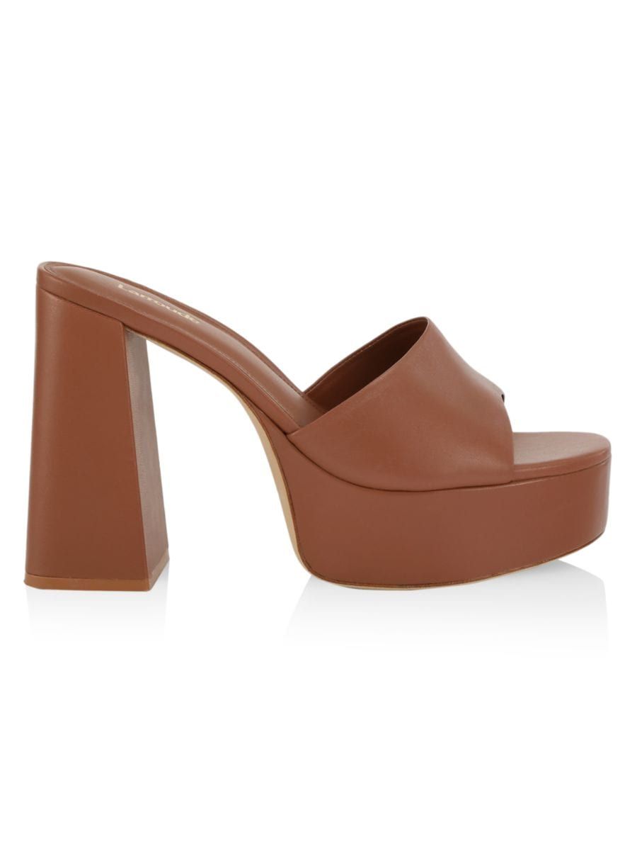 Larroudé Dolly Platform Leather Mules | Saks Fifth Avenue