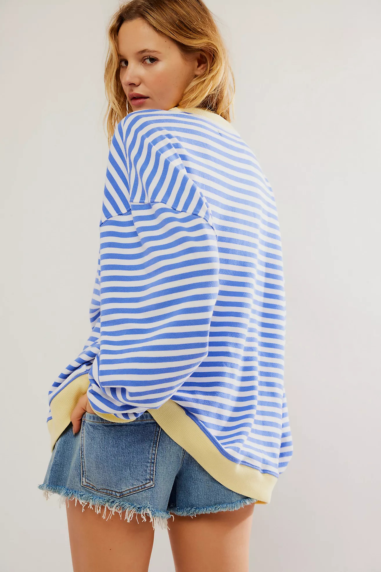 Classic Striped Oversized Crewneck | Free People (Global - UK&FR Excluded)