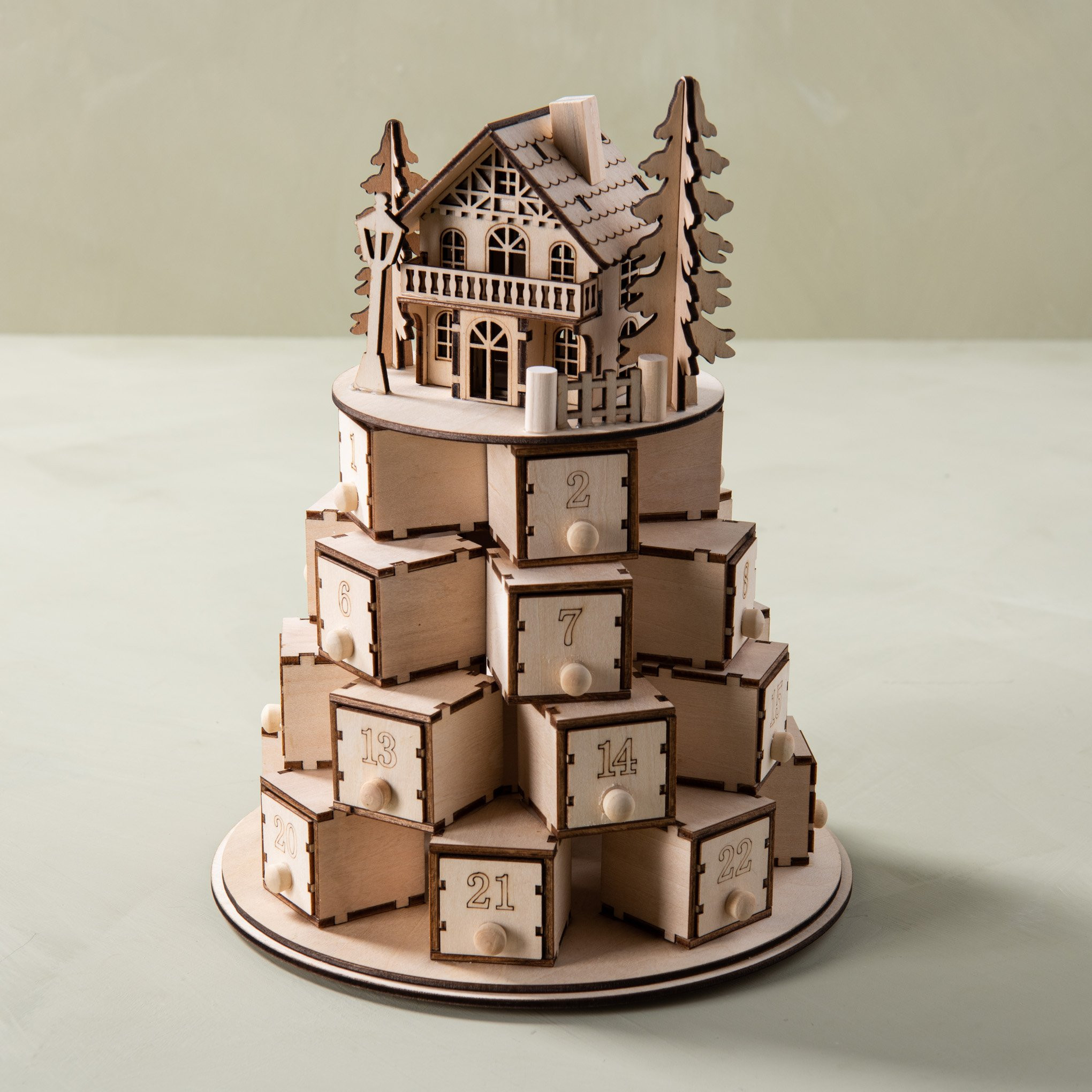Alpine House Wood Advent Calendar | Magnolia