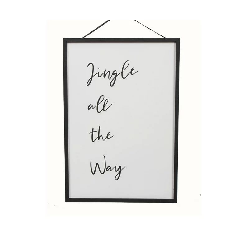 Holiday Time Black/White MDF Jingle All the Way sign Hanging Décor, 22-inch | Walmart (US)
