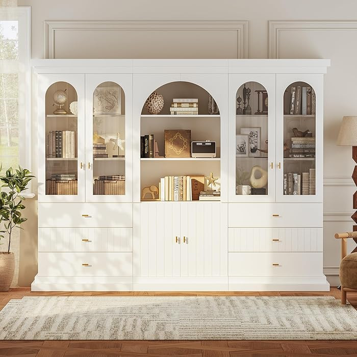 71" Modern Tall Bookcase and Bookshelf, Modern Storage Combination for Study, Home Office, or Liv... | Amazon (US)