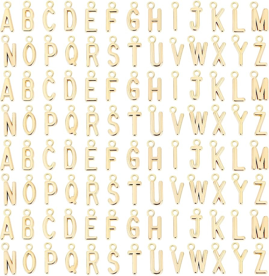SANNIX 156Pcs/6 Sets Letter Charms Alphabet ABC Letter Charms Capital A-Z | Amazon (US)