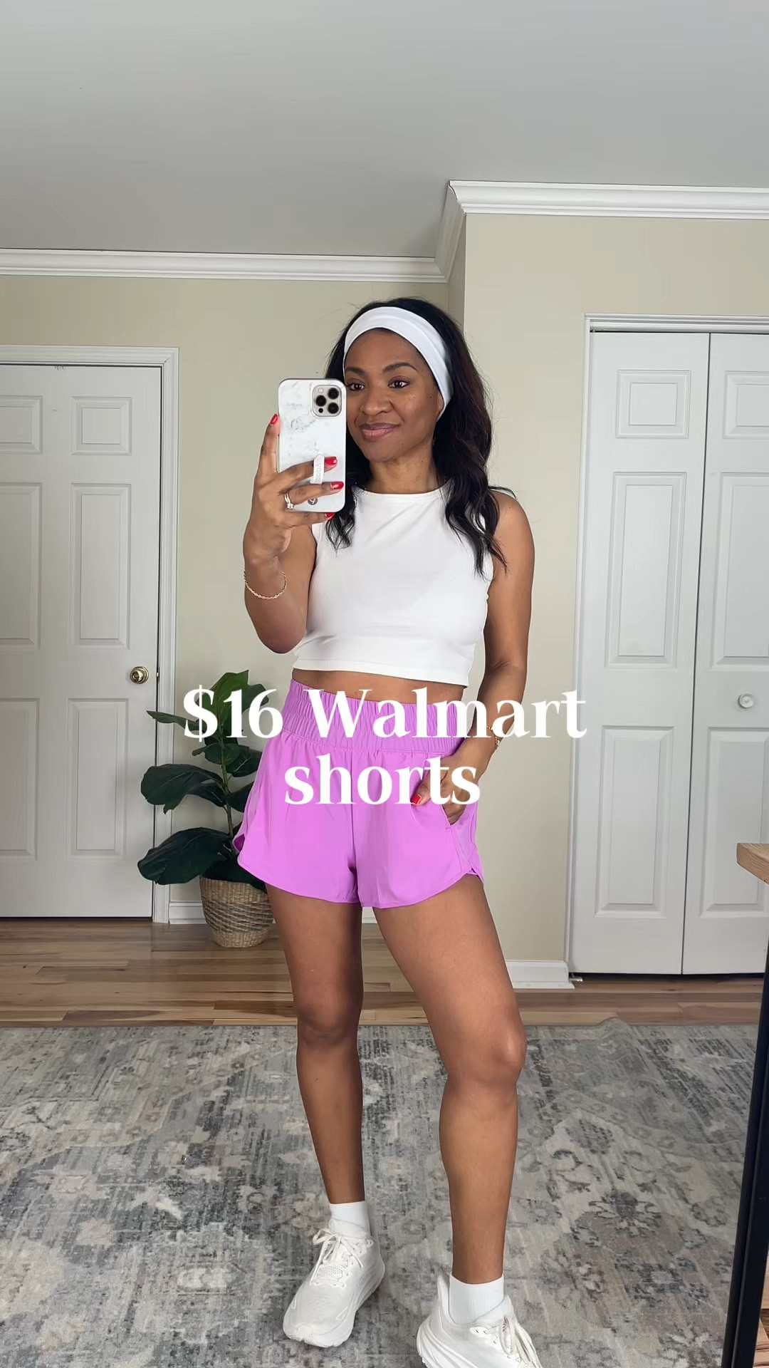 $16 Walmart shorts back in stock! Perfect for warmer warmer walks outdoors! Hard to pick just one color 😉 

 #ltkactive #ltkover40

