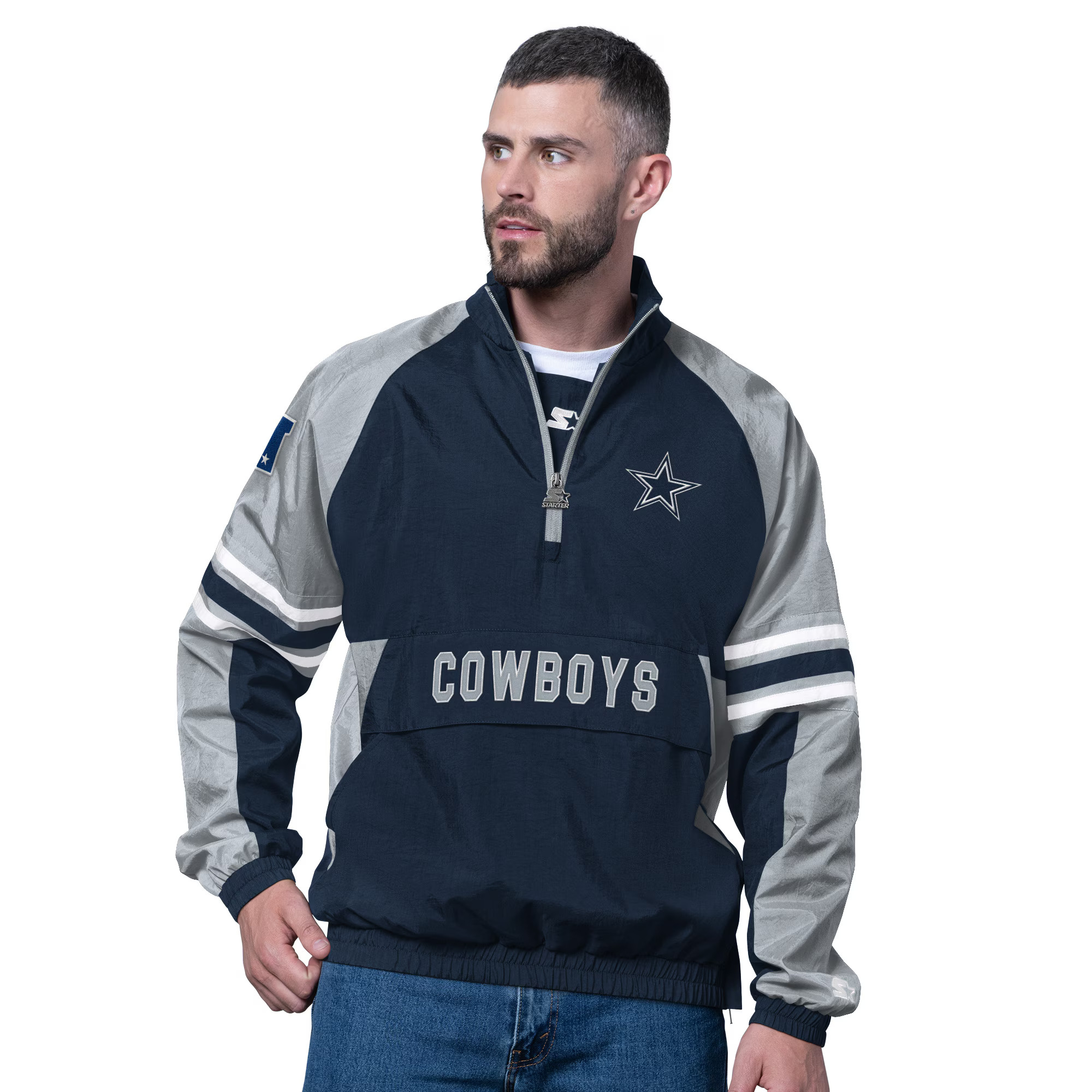 Dallas Cowboys Starter Prospect Half-Zip Pullover - Navy | Fanatics