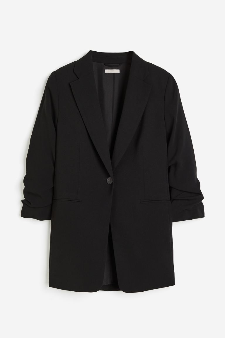 Gathered-sleeve Jacket - Black - Ladies | H&M US | H&M (US + CA)