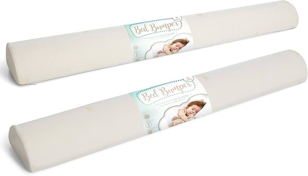 Milliard Bed Bumper (2 Pack) Toddler Foam Bed Rail with Bamboo Washable Cover and Non-Slip Hypoal... | Amazon (US)