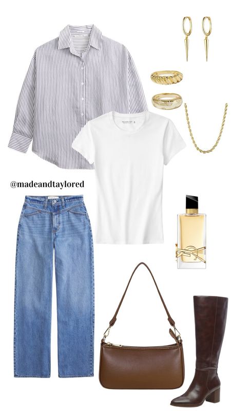 Casual oversized outfit inspo - gold chunky jewlery to elevate the whole look!

Abercrombie, YSL, Amazon, Etsy, small business, jeans, oversized, denim, casual outfit, style inspiration 

#LTKfindsunder100 #LTKstyletip #LTKSpringSale