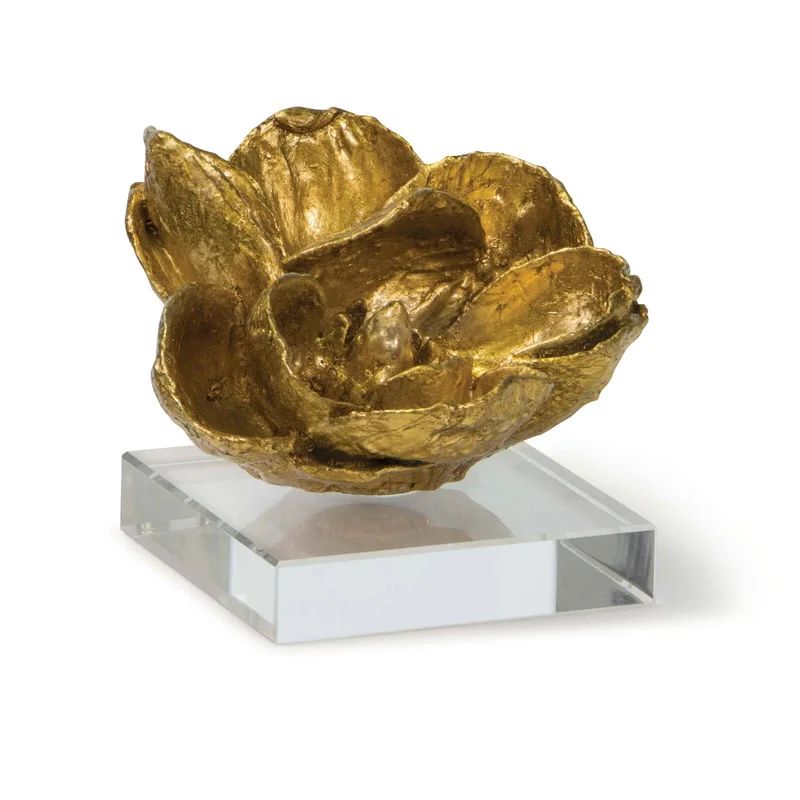 Magnolia Object (Gold Leaf); Dimensions 6" W x 5" H x 6"D | Wayfair North America