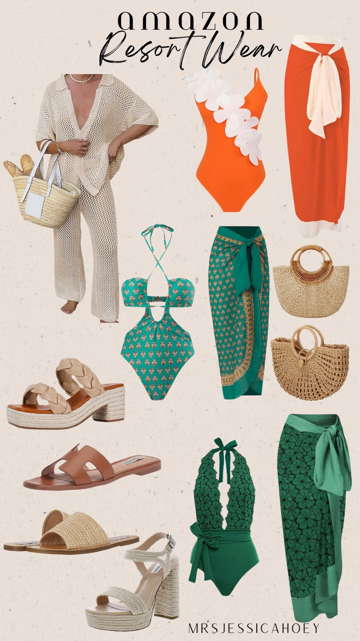 Women’s resort wear. Vacation outfit. Bathing suit and coverup. Swimsuit coverup. One piece bathing suit. Monokini. Womens sandals slides wedges platform heels. Straw handbag. Beach handbag. Two piece lounge set. Spring summer outfit. 

#LTKswim #LTKshoecrush #LTKSpringSale