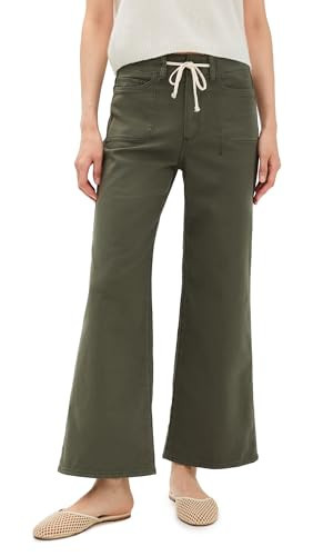 PAIGE Women's Ari Waistband Tie and Stitch Thru Utility Pockets Pants, Vintage Forester Green, 32 | Amazon (US)