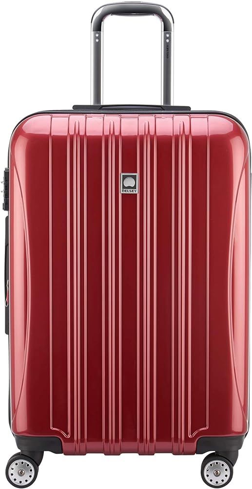 DELSEY Paris Helium Aero Hardside Expandable Luggage with Spinner Wheels, Brick Red, Checked-Medium  | Amazon (US)
