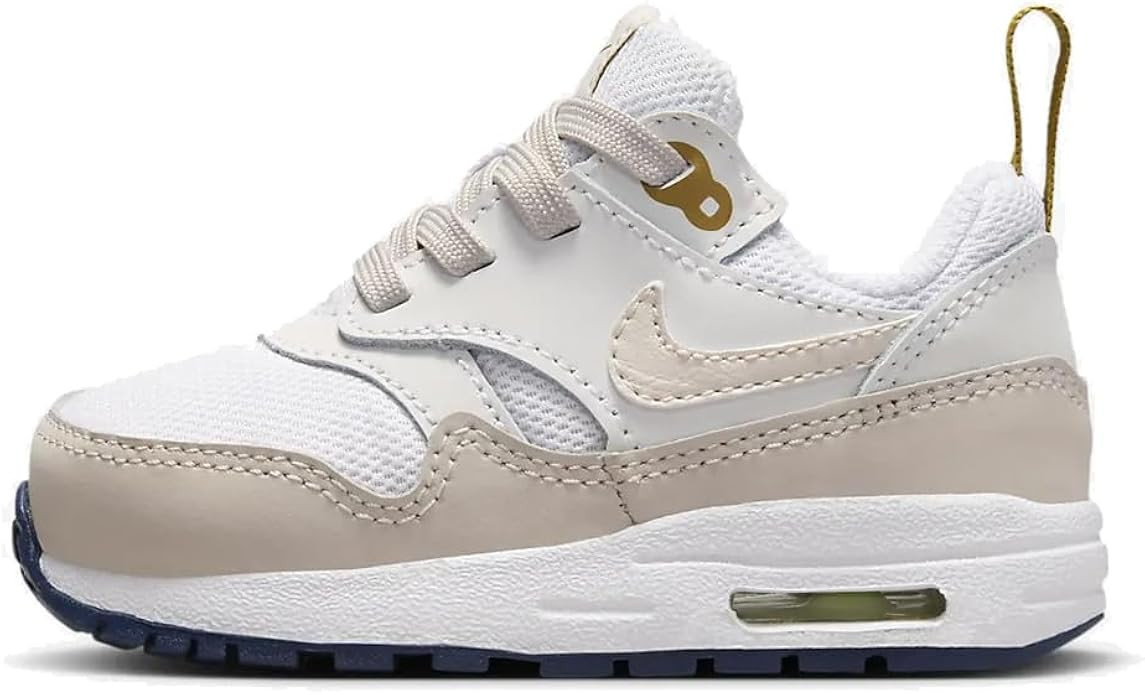 NIKE Air Max 1 EasyOn Baby/Toddler Shoes (DZ3309-103, White/Bronzine/Midnight Navy/Light Orewood ... | Amazon (US)