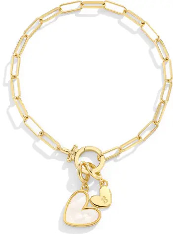 Mother Of Pearl Initial Heart Charm Bracelet | Nordstrom