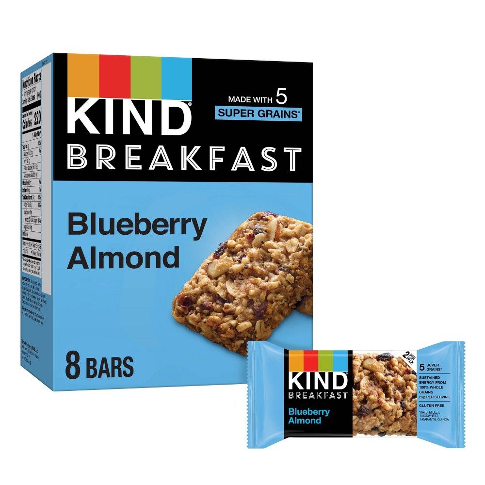 KIND Blueberry Almond Breakfast Bars - 4pk of 2 Bars | Target