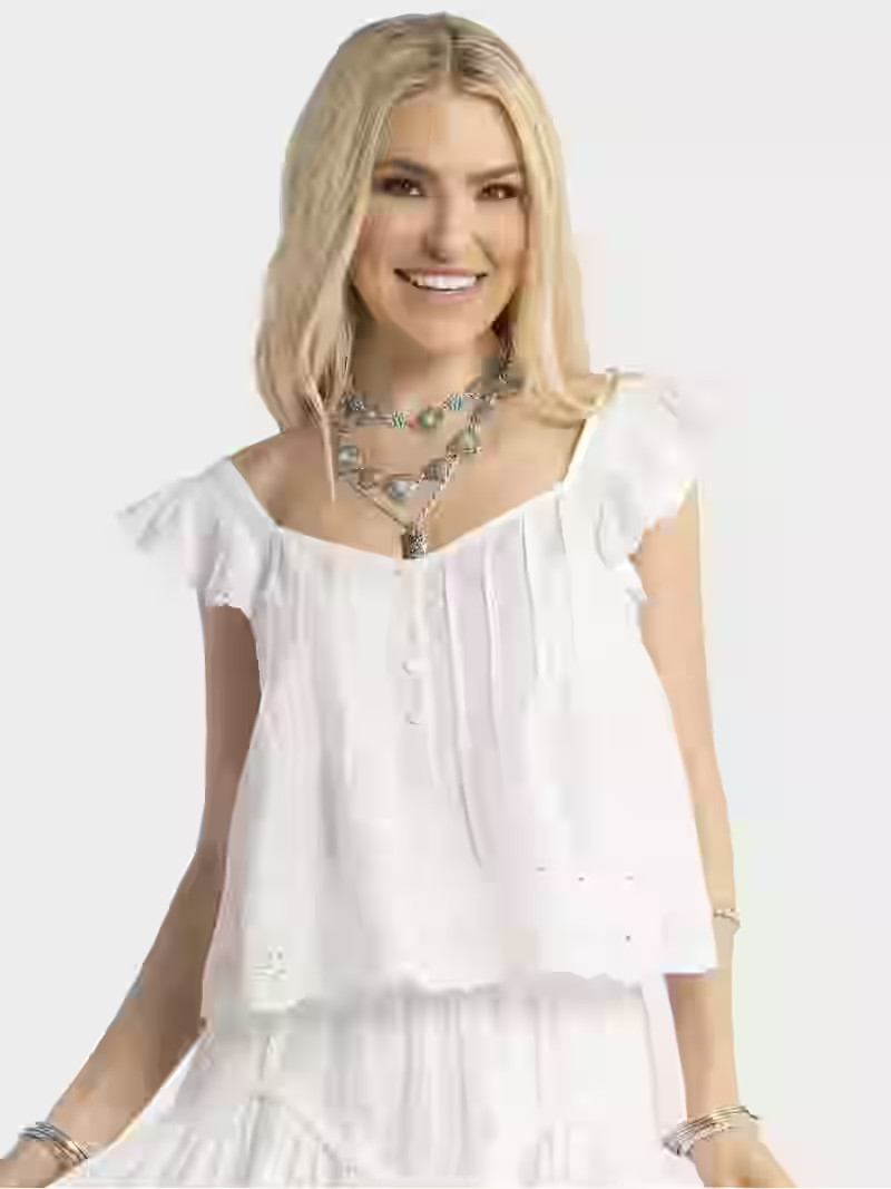 Jessica Simpson Women's Kera Pintuck Blouse, Sizes XS-XL | Walmart (US)