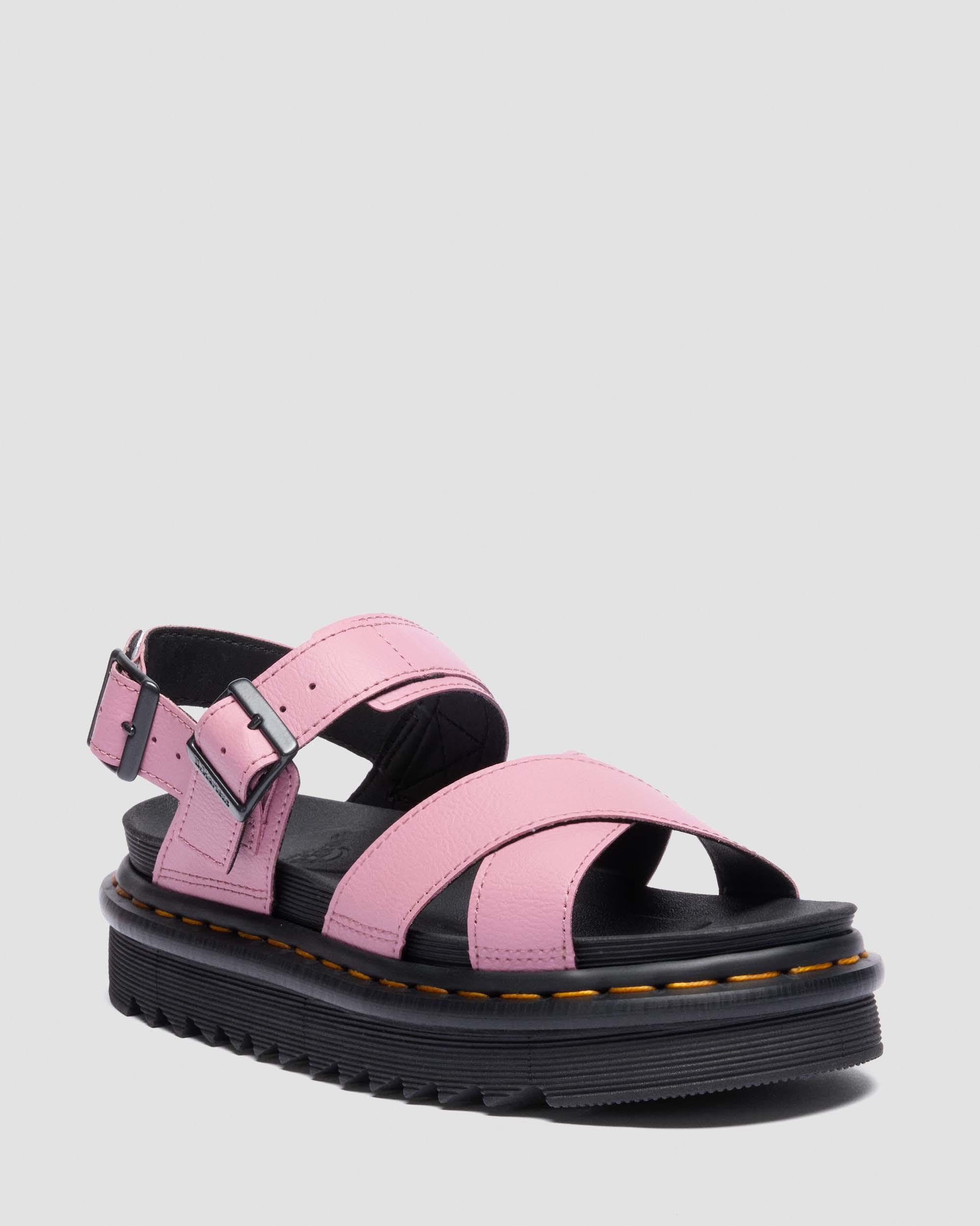 Voss II Athena Leather Strap Sandals in Dusty Rose Pink | Dr. Martens | Dr Martens (UK)