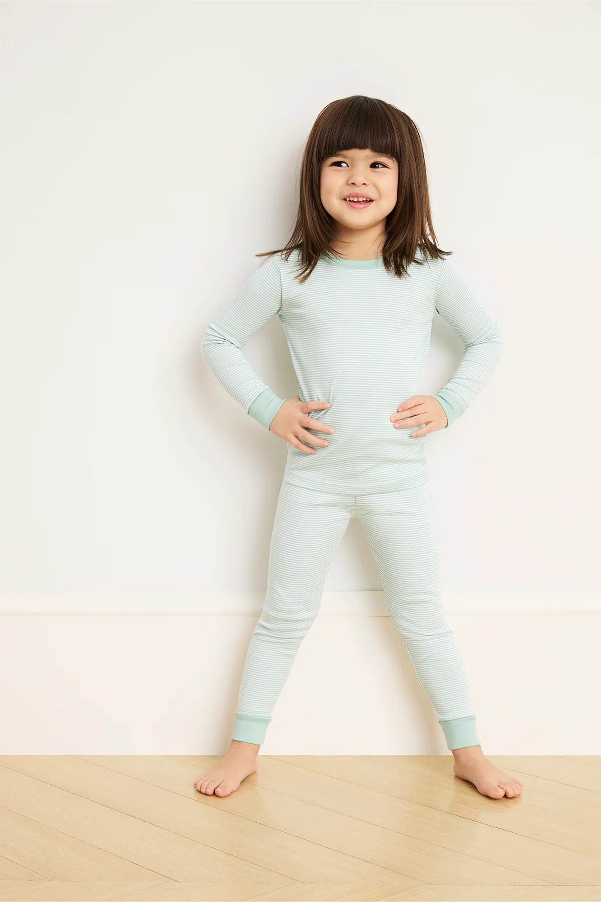 Kids Long-Long Set in Parisian Green | Lake Pajamas