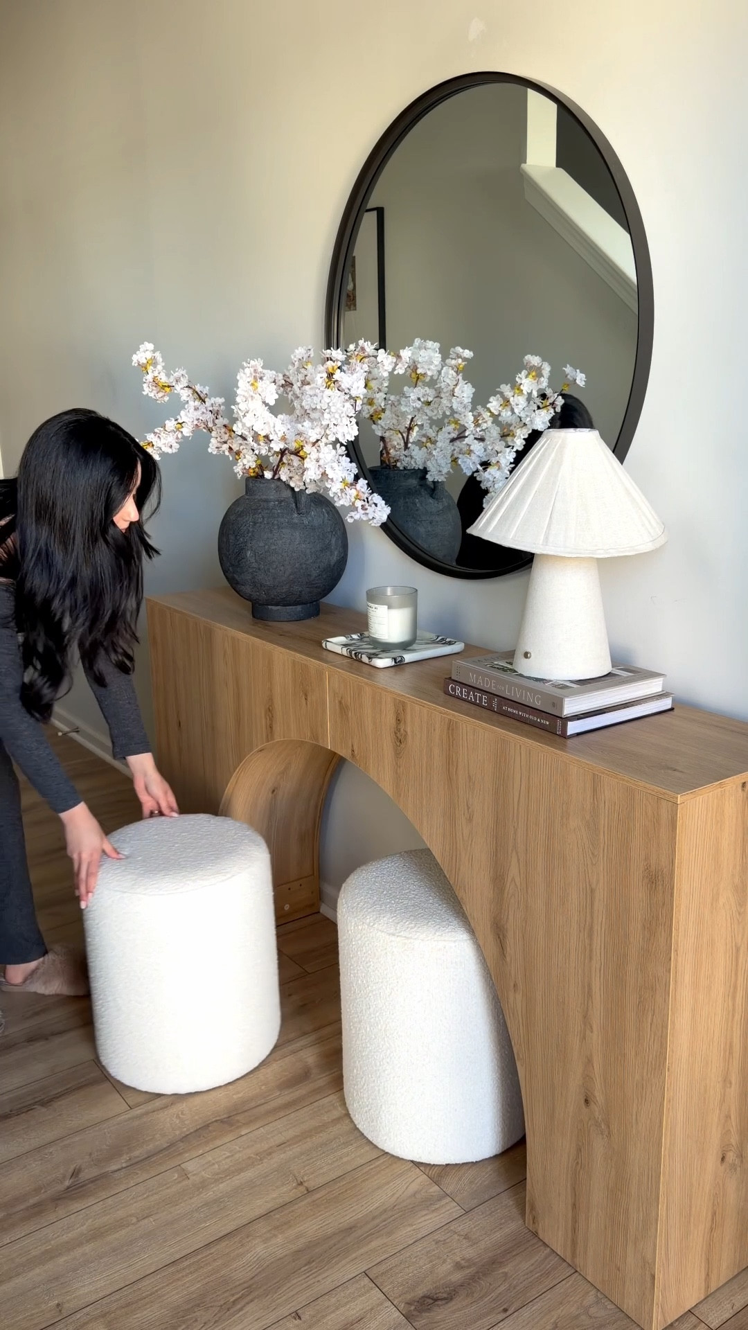 Console table decor. Arched console table $135 

#LTKSeasonal #LTKHome #LTKSaleAlert