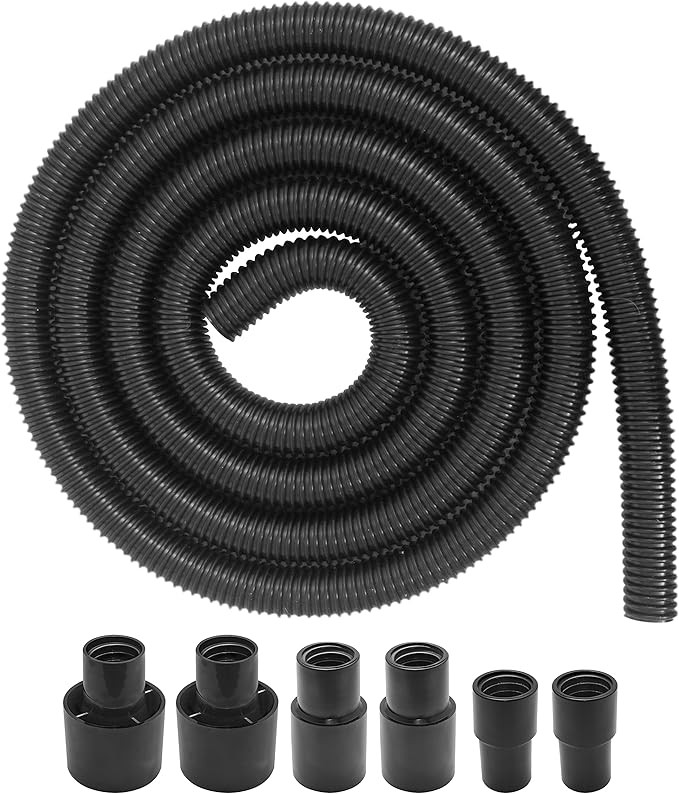 10 Foot Long Dust Collection Power Tool Hose Kit with 6 Threaded Fittings/Attachments for Multipl... | Amazon (US)