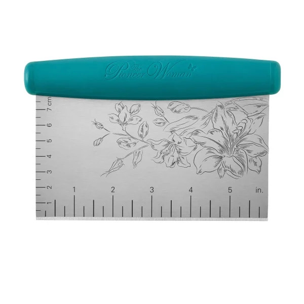 The Pioneer Woman 6" Stainless Steel Bench Scraper and Dough Cutter, Silver/Teal | Walmart (US)