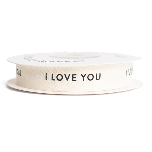Sisterly Market I Love You, Cotton Herringbone Custom Ribbon Natural 10 Yards, 58 | Amazon (US)