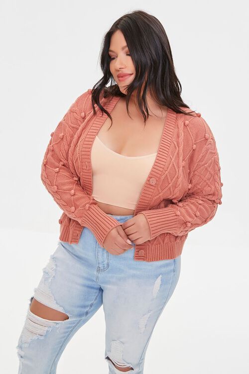 Plus Size Ball Knit Cardigan Sweater | Forever 21 (US)