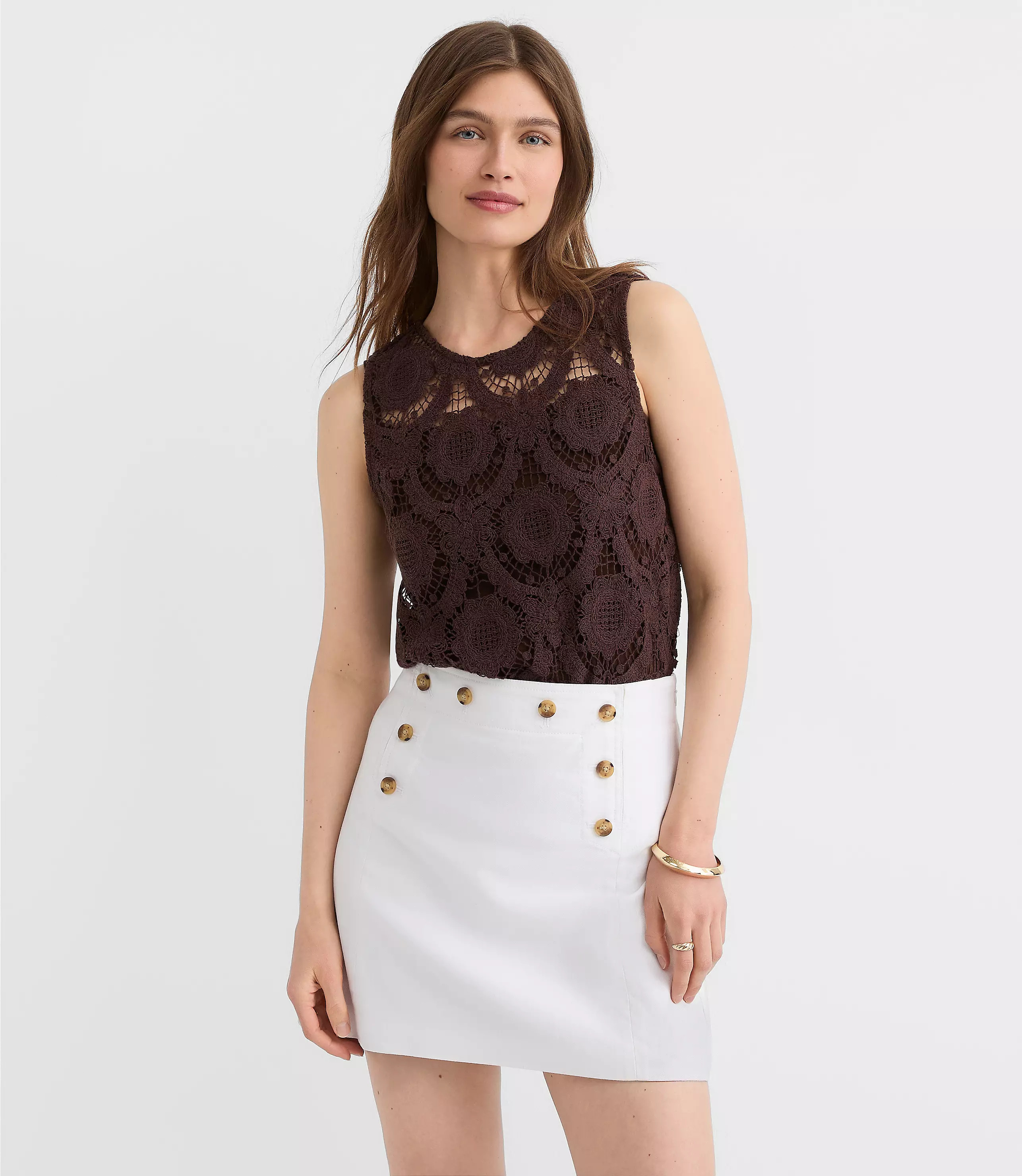 Scalloped Crochet Tank Top | LOFT