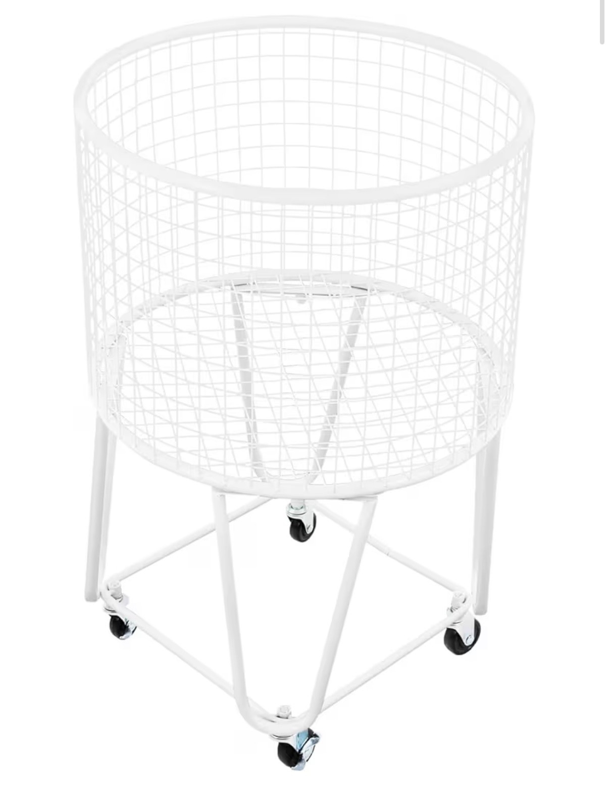 White rolling laundry bin! 

#LTKHome #LTKSaleAlert